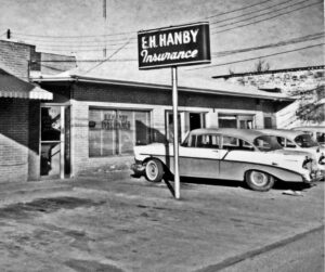 Picture of an insurance agency in the 1950's